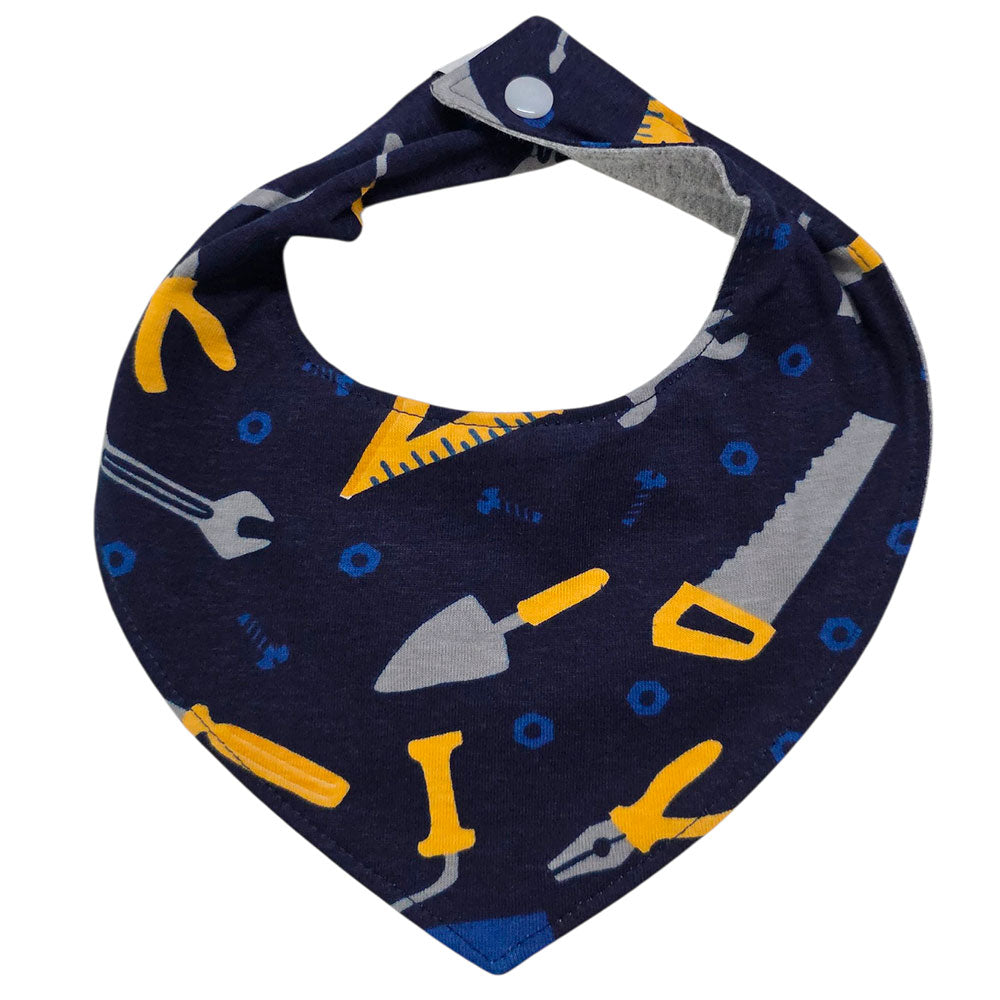 Babador Bandana Impermeável Bebê Marinho Ferramentas