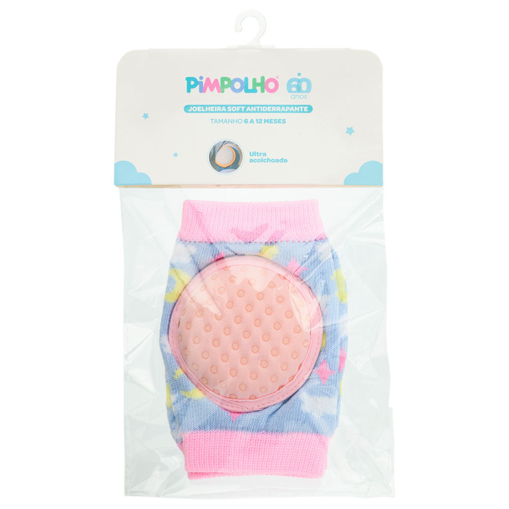 Joelheira Soft Bebê Menina Antiderrapante Nuvem - Pimpolho
