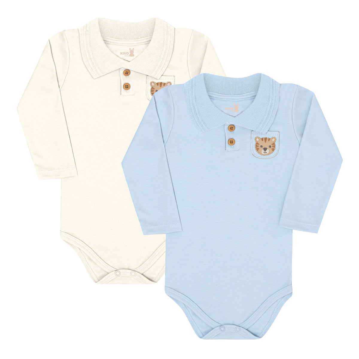 Body Manga Longa Bebê Menino Gola Polo - Kiko Baby