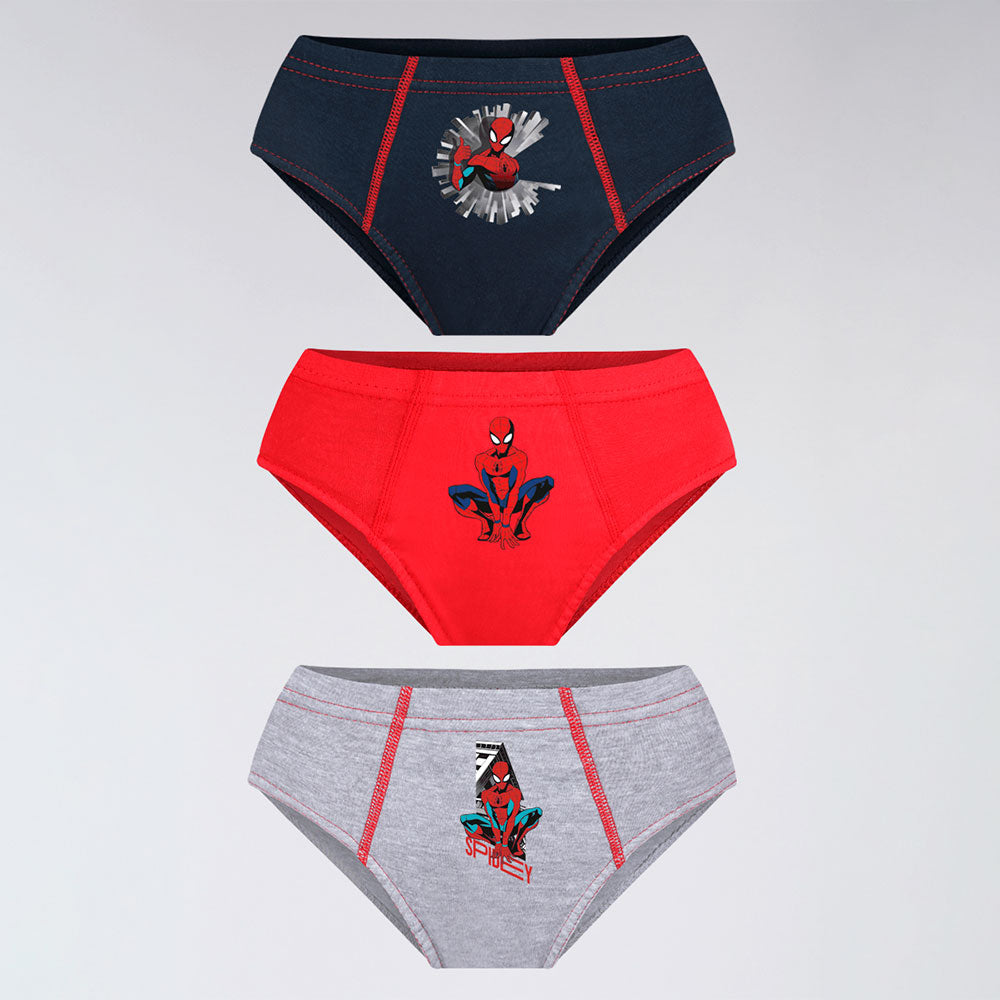 Kit 3 Cuecas Infantil Slip Algodão Homem-Aranha - Lupo