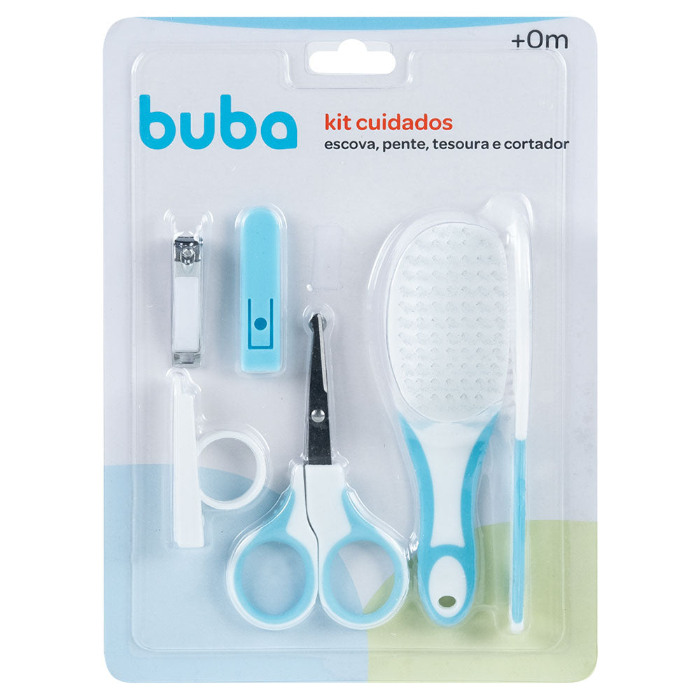 Kit Cuidados Bebê Escova, Pente, Tesoura e Cortador - Buba