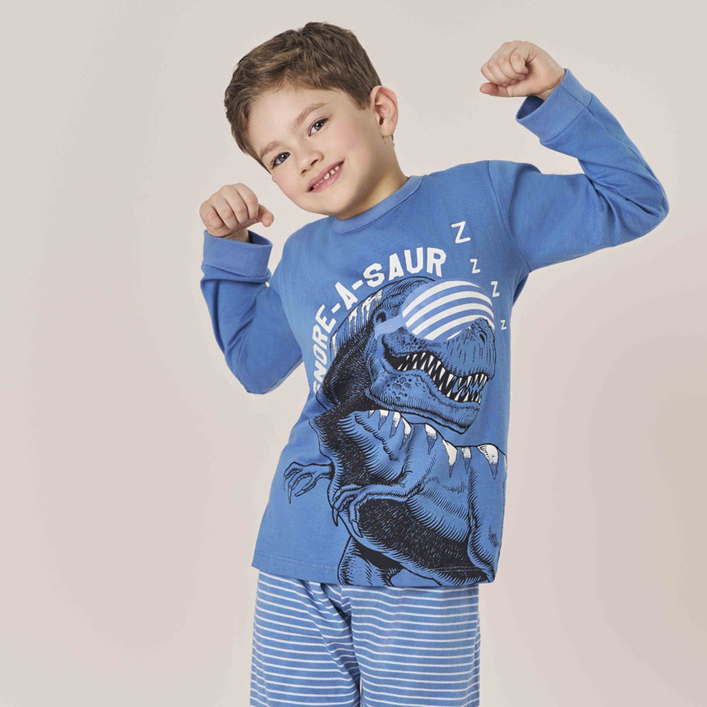 Pijama Menino Meia Malha Brilha no Escuro Dino - Kiko e Kika