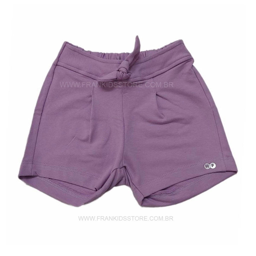 Short Infantil Molecotton Lilás Com Laço - Have Fun