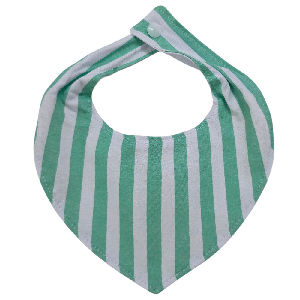 Babador Bandana Impermeável Bebê Verde Listras