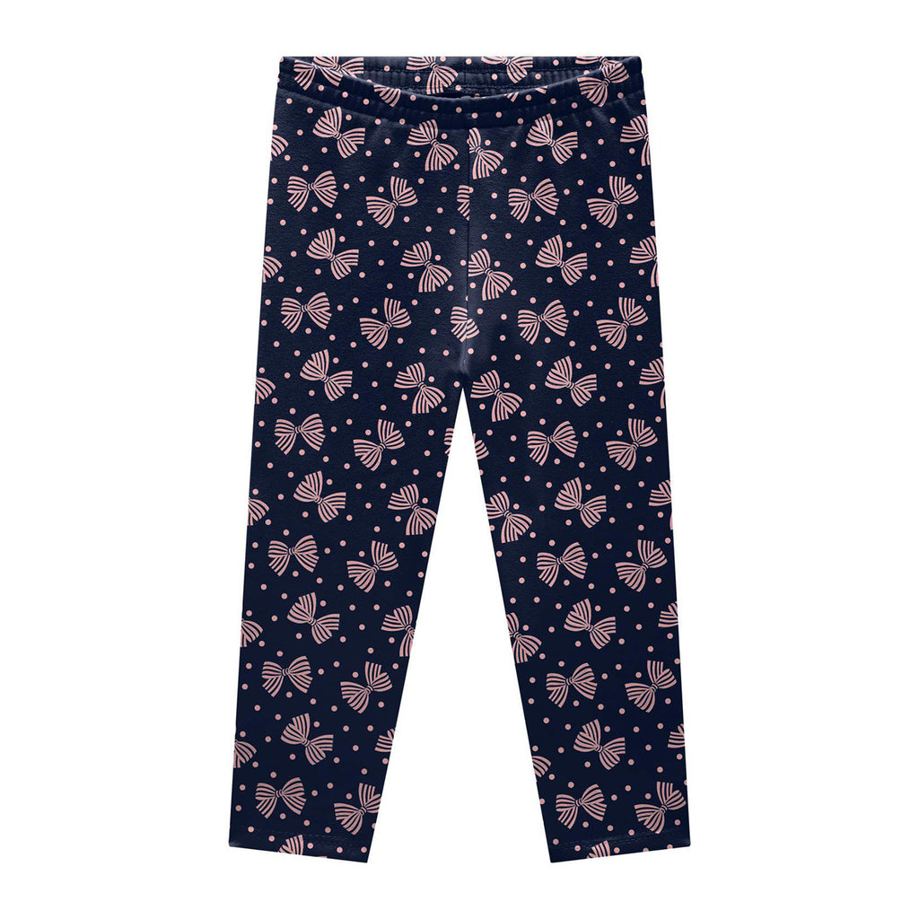 Calça Legging Infantil em Molicotton Peluciado Laços - Kyly