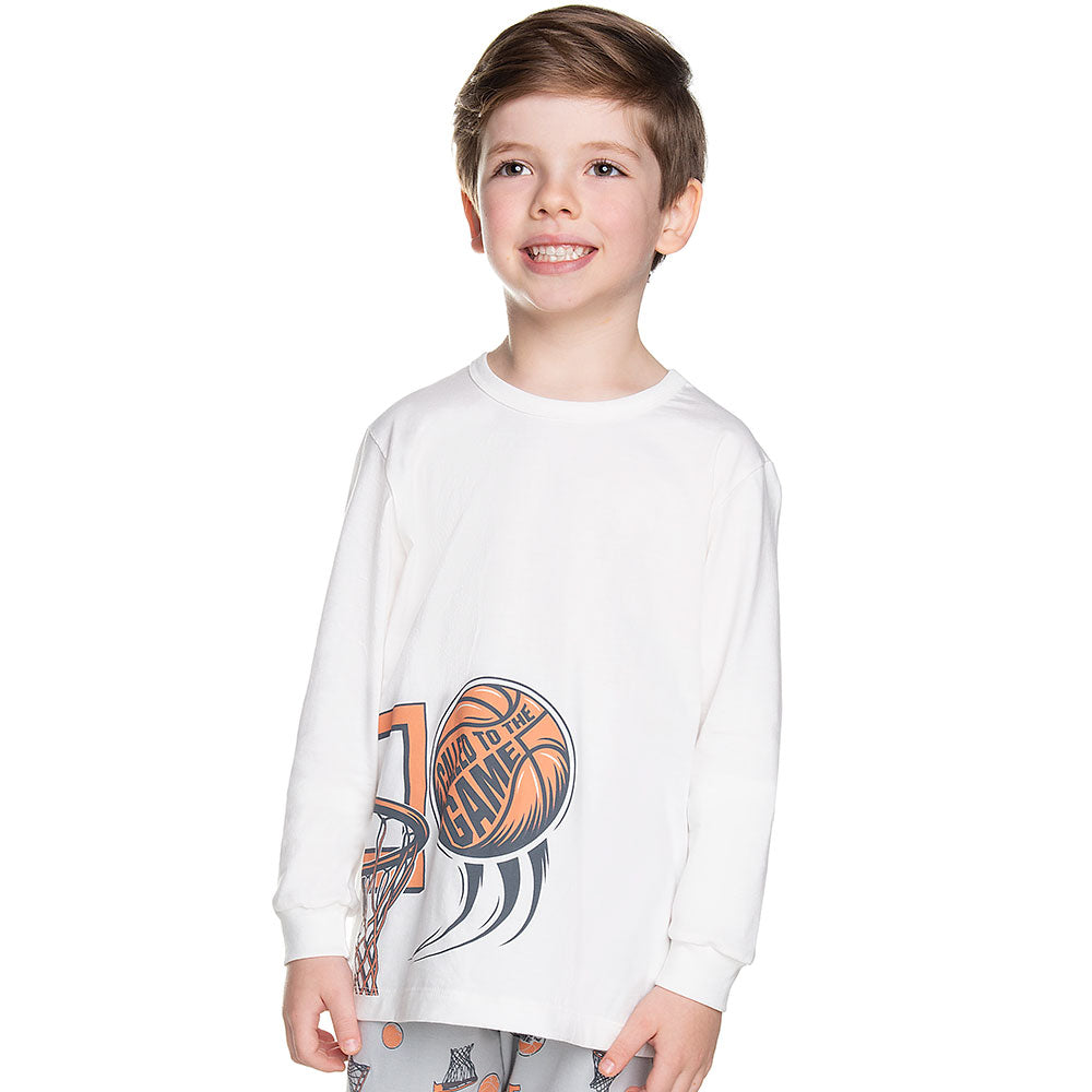 Pijama Infantil Menino Meia Malha Basquete - Have Fun