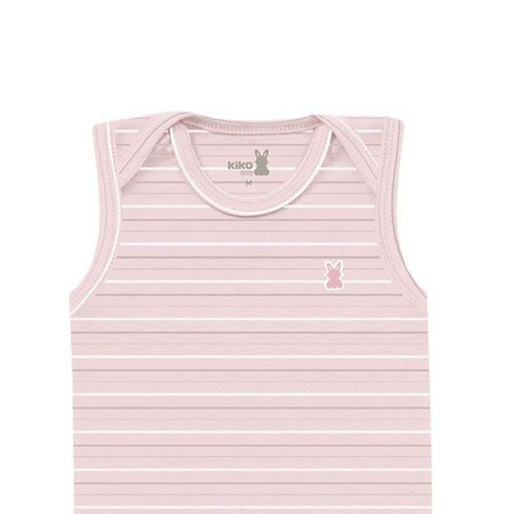 Body Regata Bebê Menina Listrado - Kiko Baby