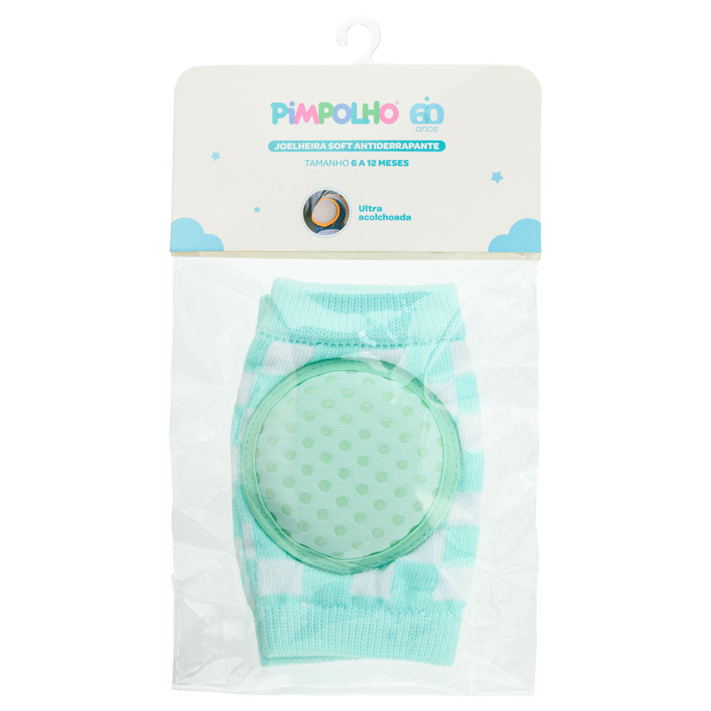 Joelheira Soft Bebê Menino Antiderrapante Xadrez - Pimpolho