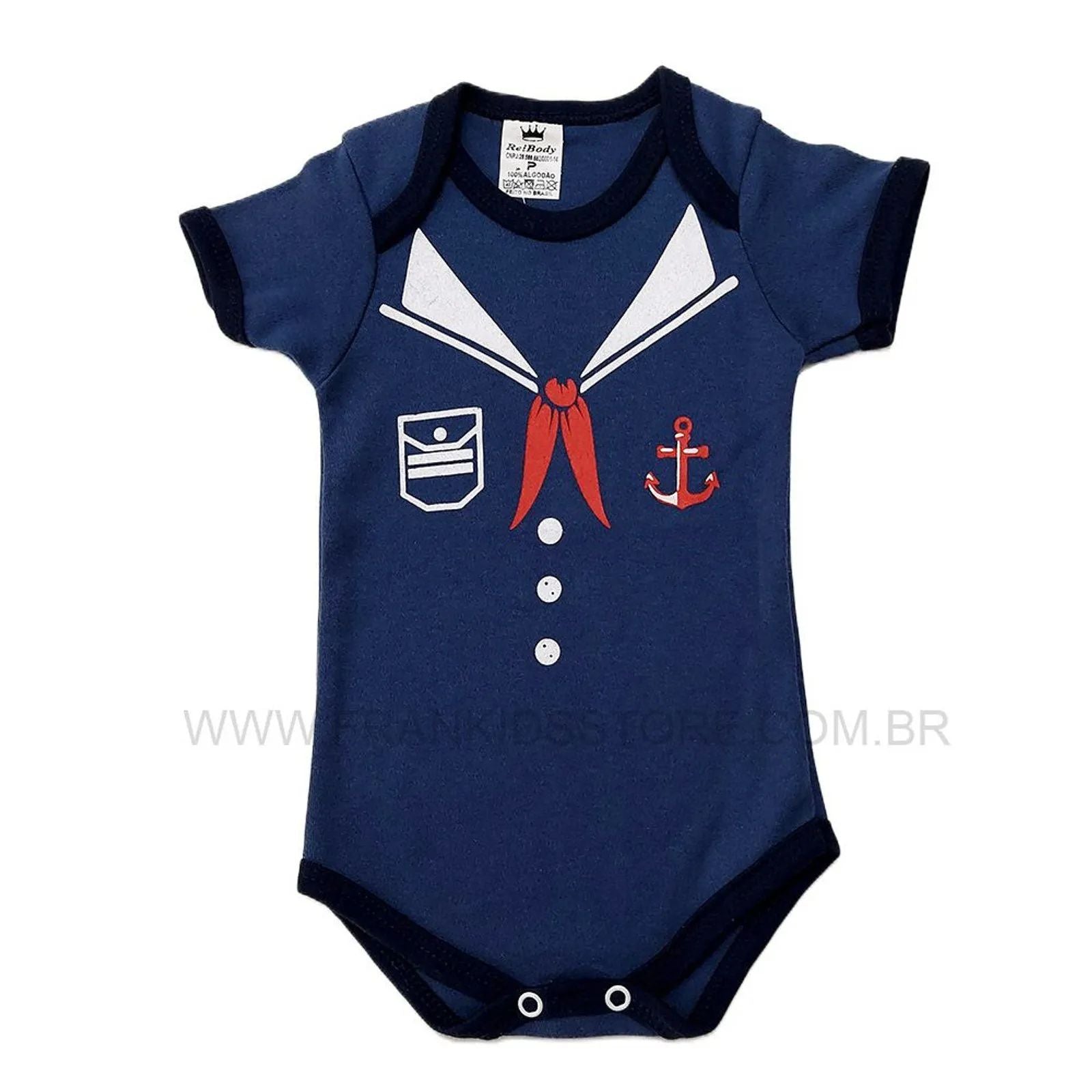 Body Manga Curta Marinheiro