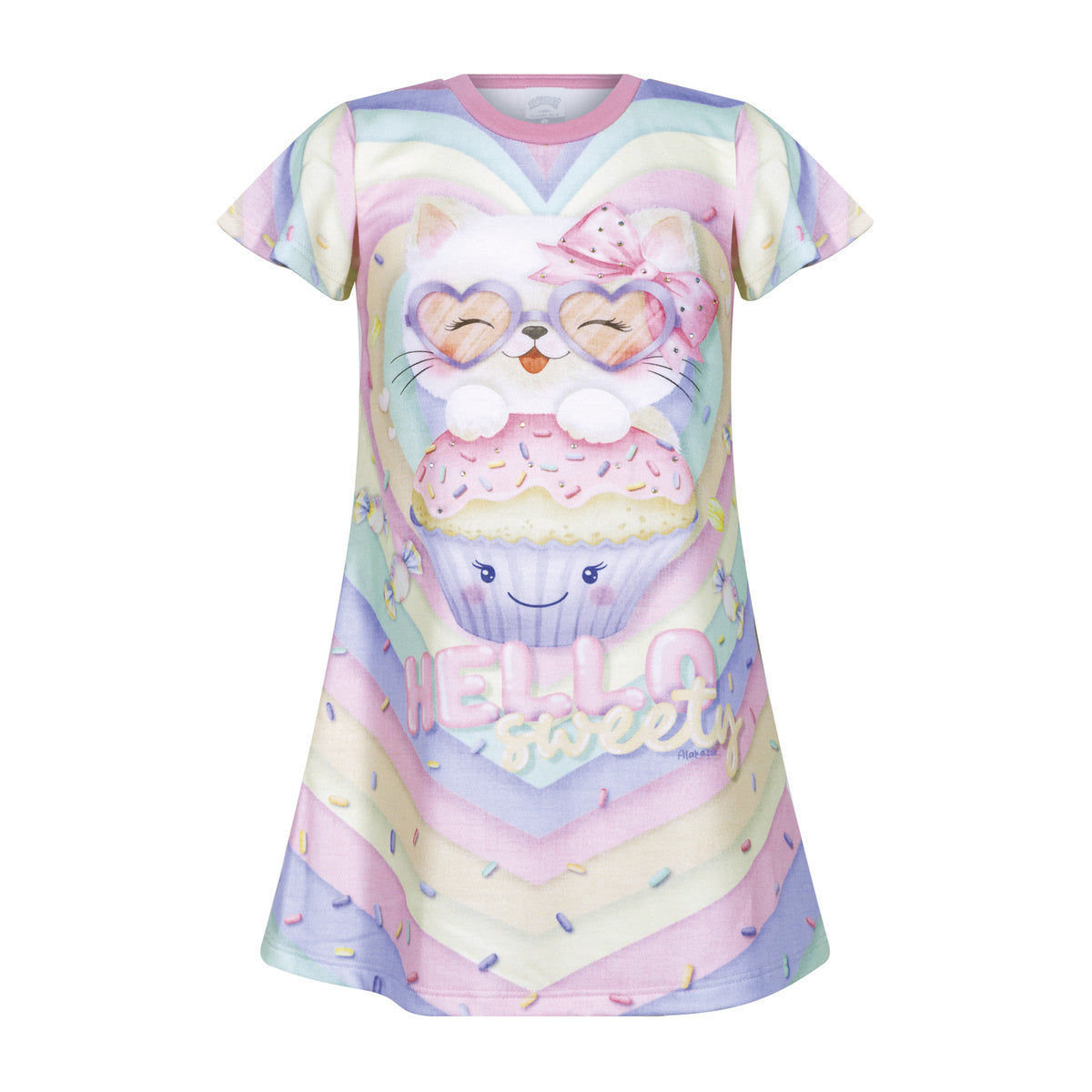 Vestido Infantil Moletinho Soft Gatinha - Alakazoo