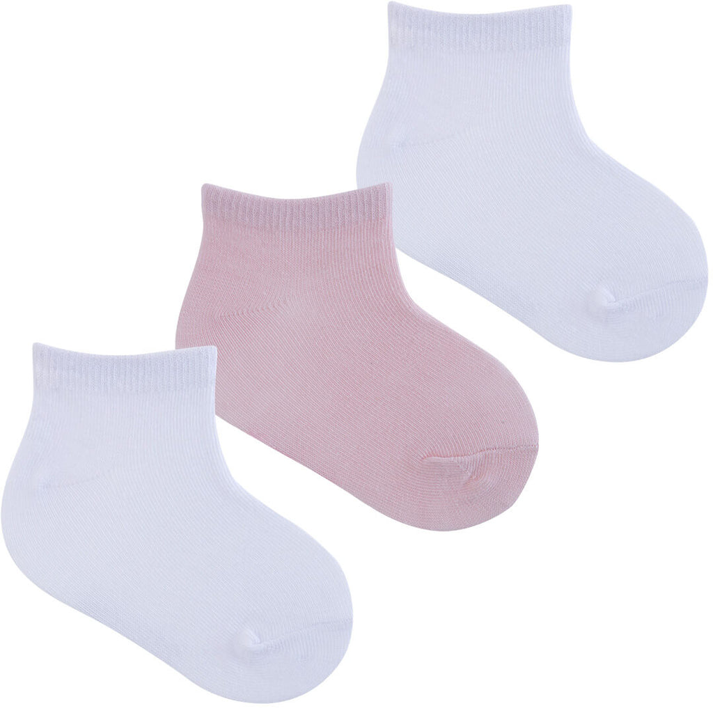 Kit 3 Pares Meia Cano Curto Infantil Menina Lisas - Pimpolho