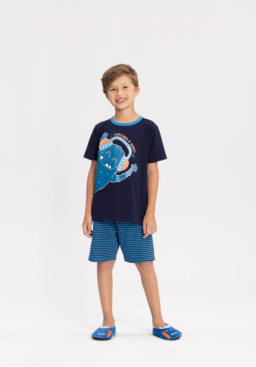 Pijama Infantil Menino Brilha no Escuro Monstrinho - Alakazoo
