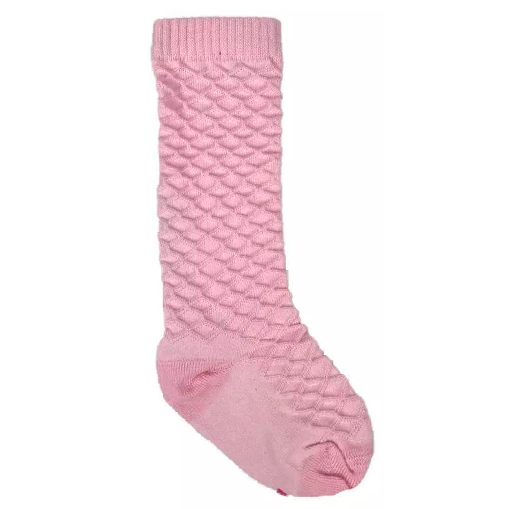 Meia 3/4 Bebê Infantil Rosa Trabalhada - Rocca