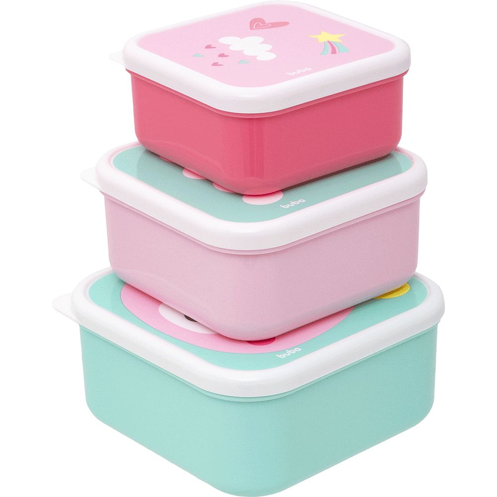 Kit 3 Potinhos Para Bebê Buba Zoo Unicórnio - Buba