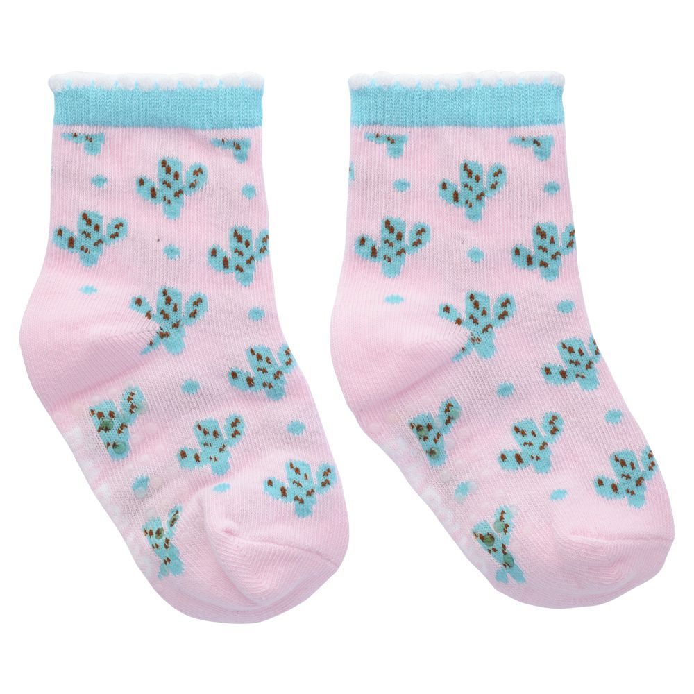 Meia Antiderrapante Bebê Menina 21-25 Cacto - Pimpolho