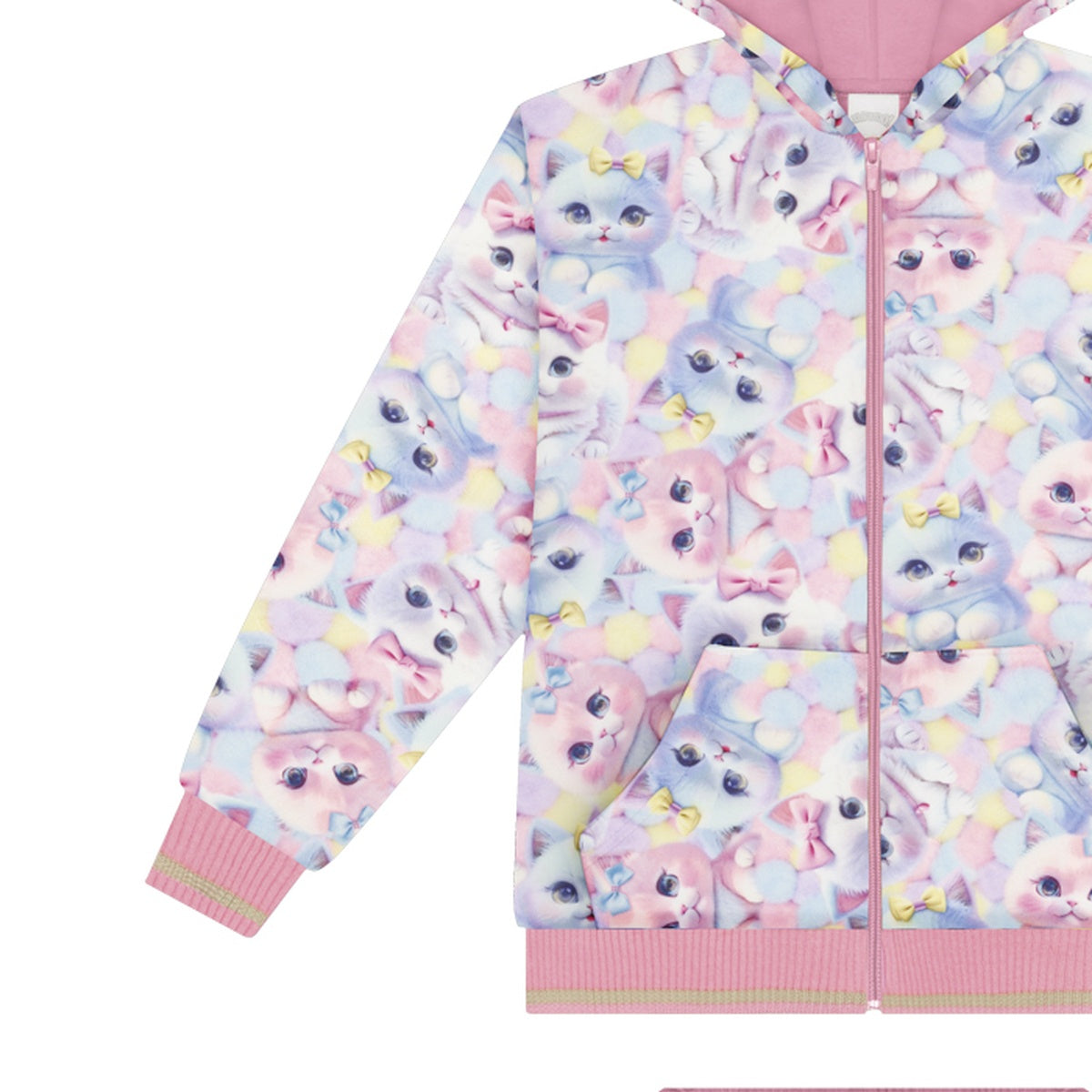 Conjunto Infantil Moletinho Molecotton Gatinhas - Alakazoo