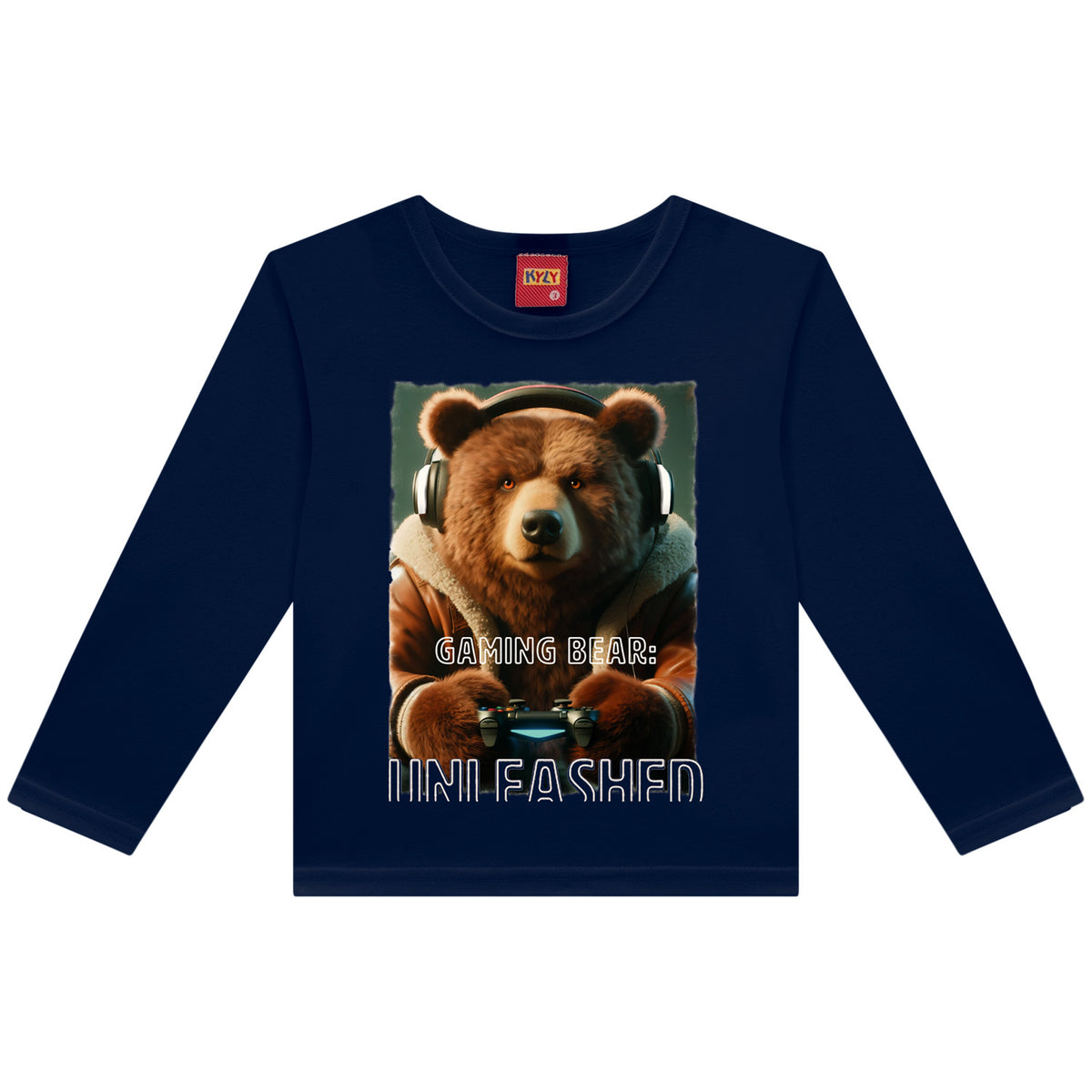 Camiseta Infantil Menino Manga Longa Urso - Kyly