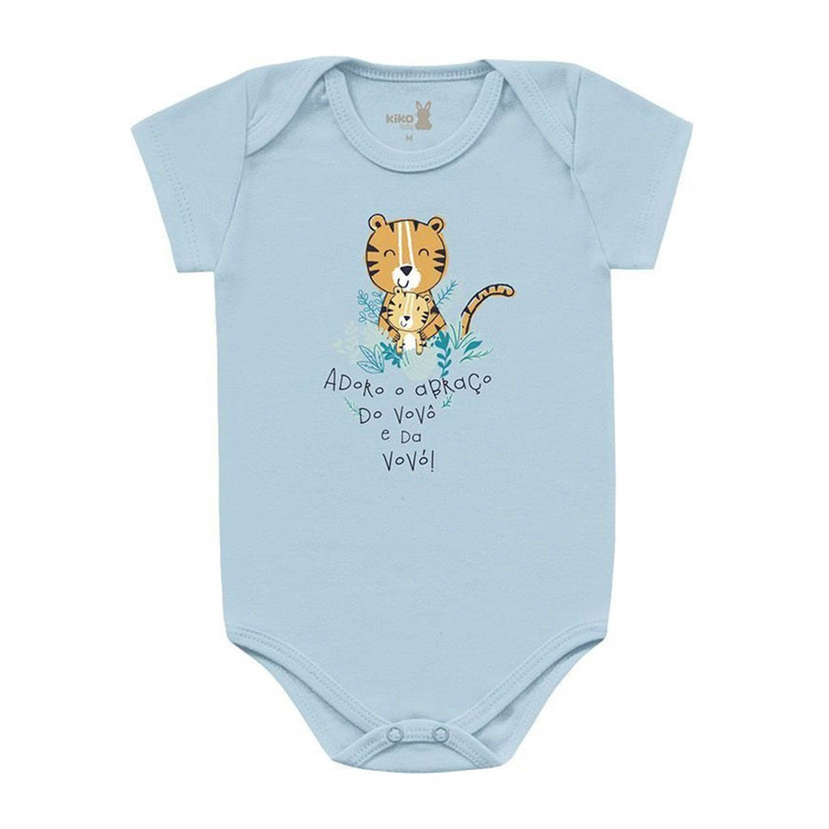 Body Manga Curta Bebê Menino Vovô e Vovó - Kiko Baby