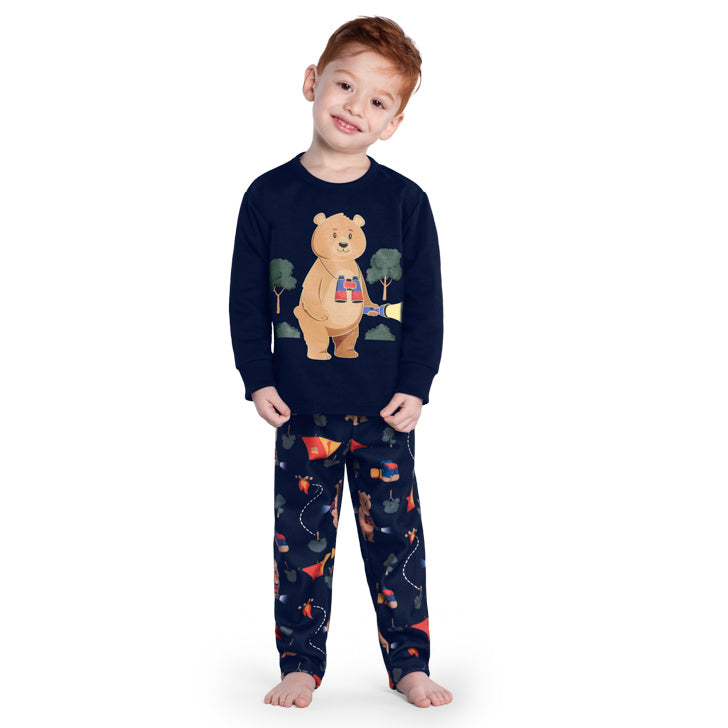 Pijama Infantil Moletom e Soft Brilha no Escuro Urso - Kyly