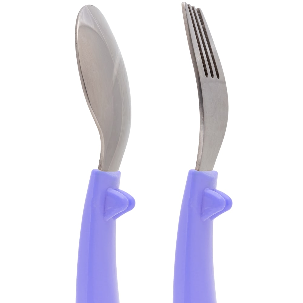 Kit Talher Bebê Colher e Garfo Buba Zoo Roxo - Buba