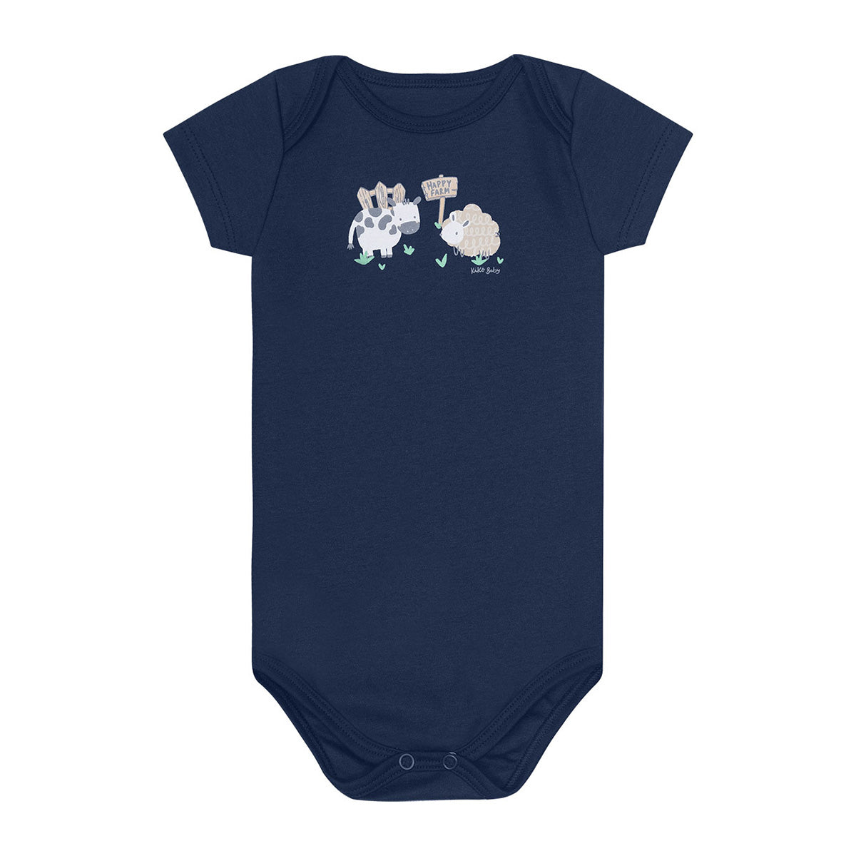 Body Manga Curta Bebê Menino Fazendinha Ovelha - Kiko Baby