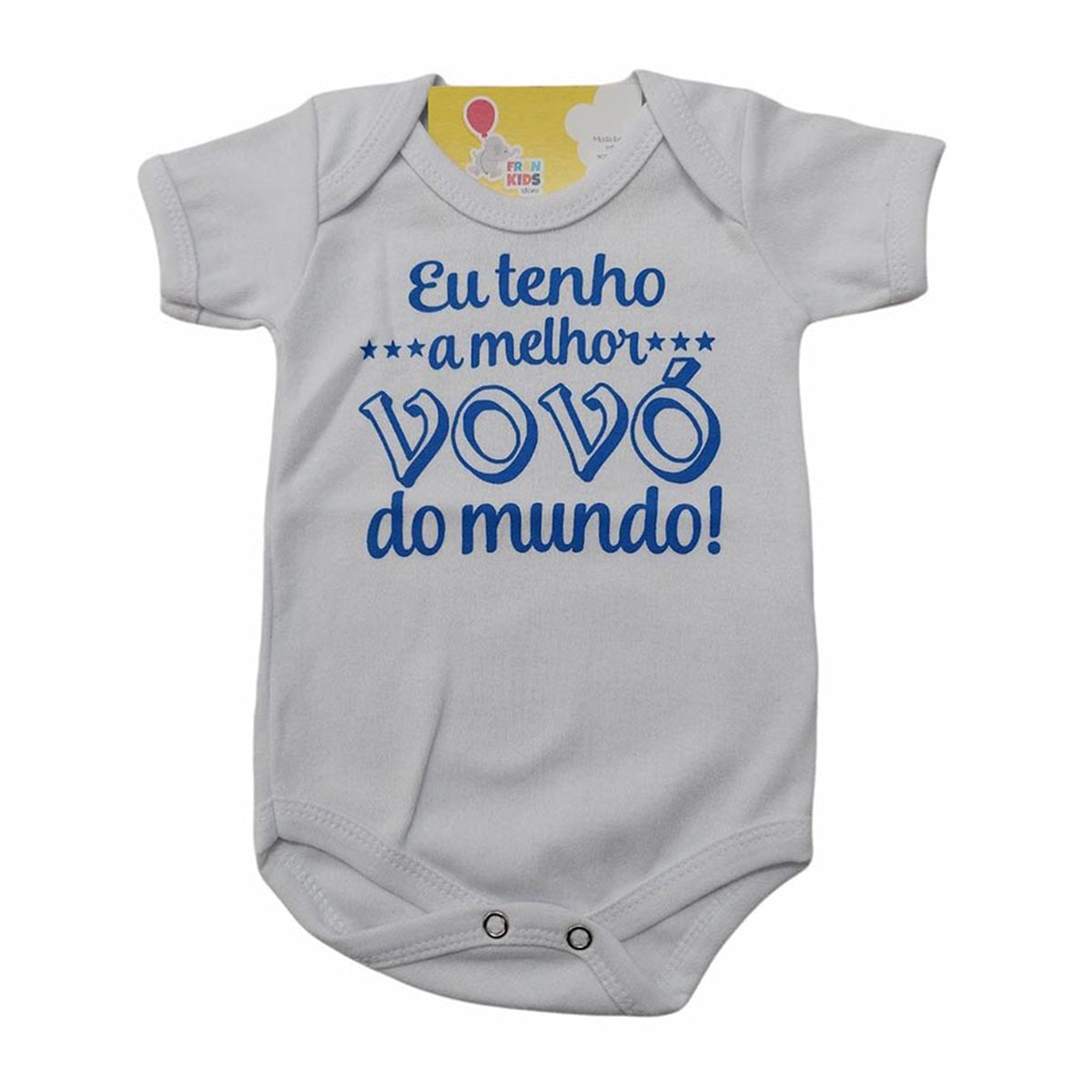 Body Manga Curta Bebê Eu Tenho a Melhor Vovó do Mundo