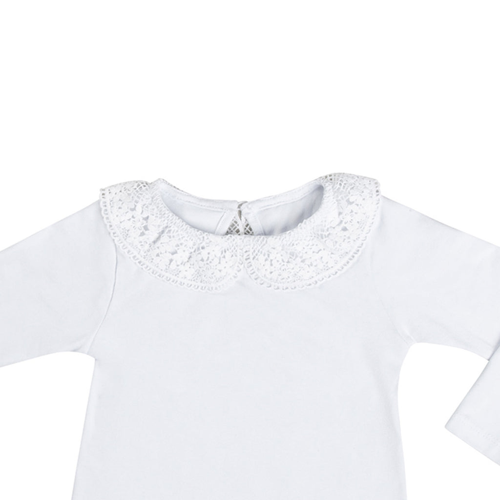 Blusa Infantil Feminina Gola Rendada em Cotton - Have Fun