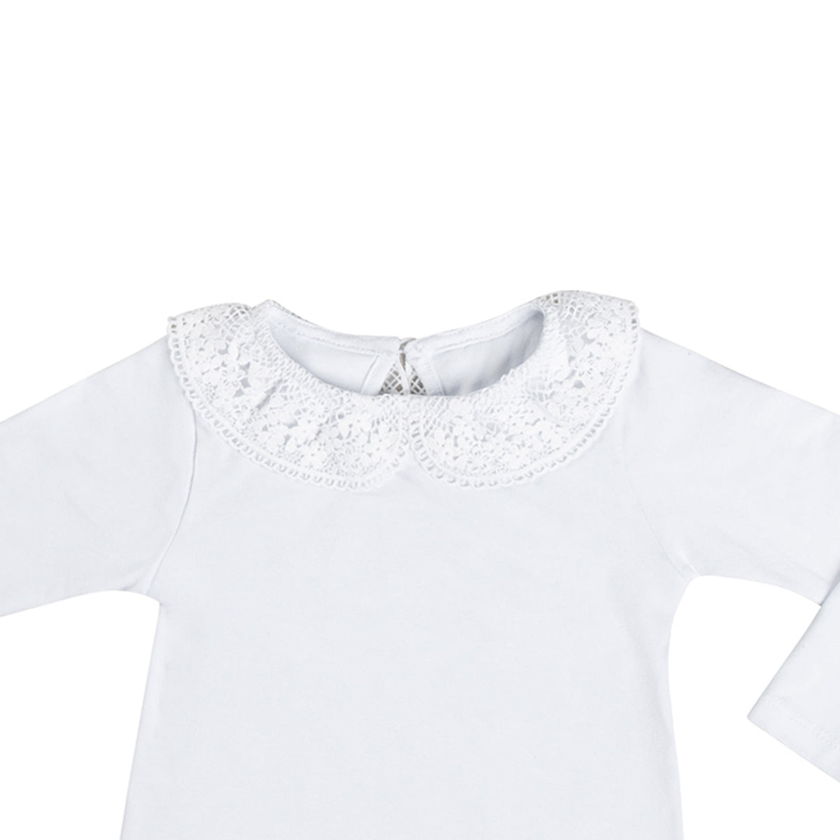 Blusa Infantil Feminina Gola Rendada em Cotton - Have Fun