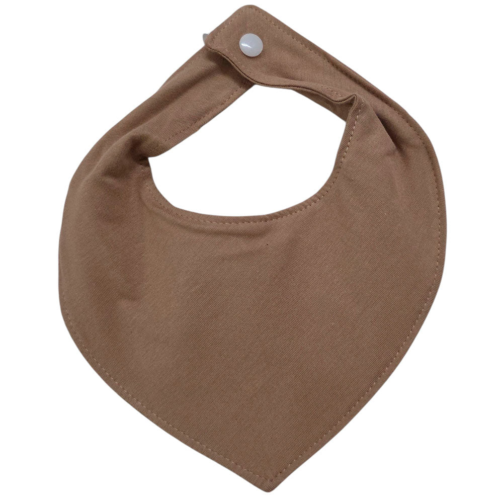 Babador Bandana Impermeável Bebê Liso Marrom Claro