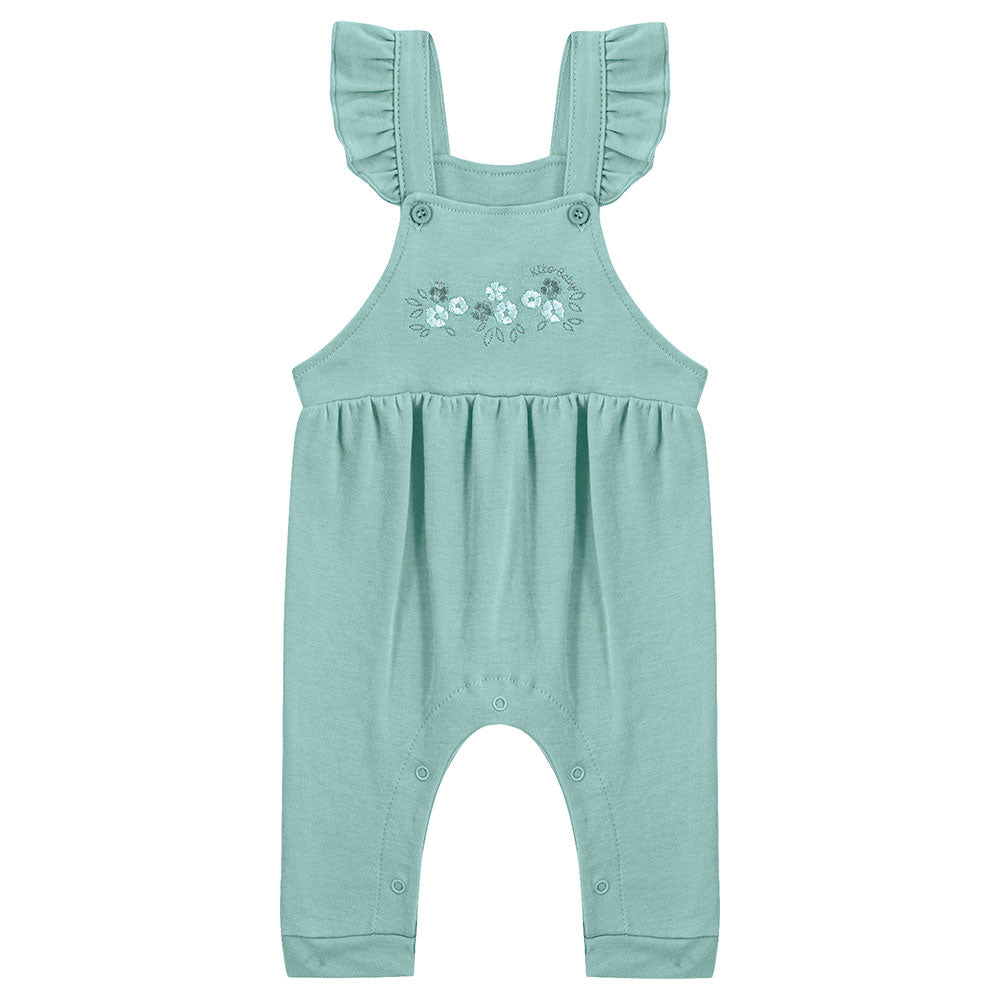 Conjunto Body e Jardineira Bebê Menina Flores - Kiko Baby