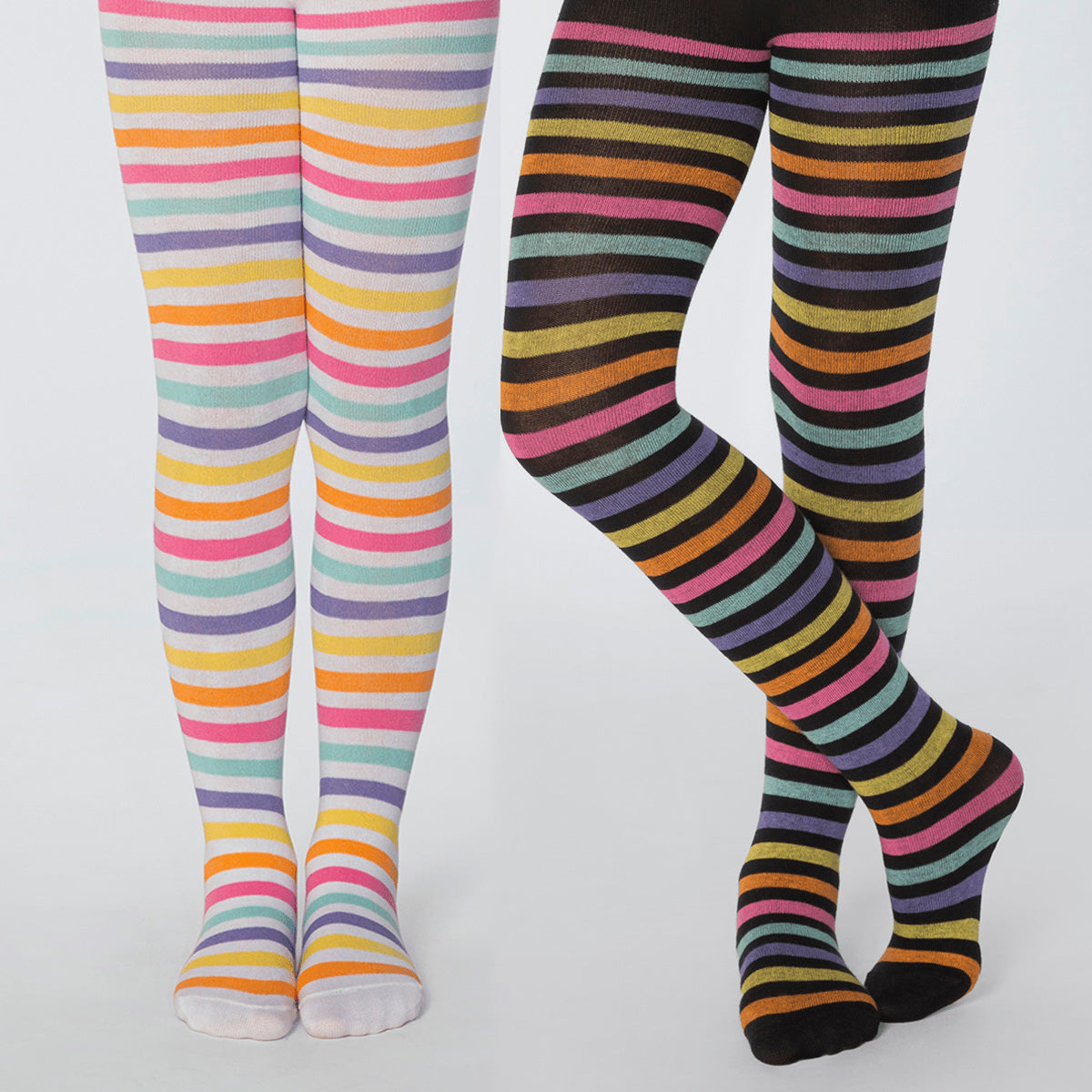 Meia-Calça Lobinha Infantil Algodão e Elastano Listras - Lupo