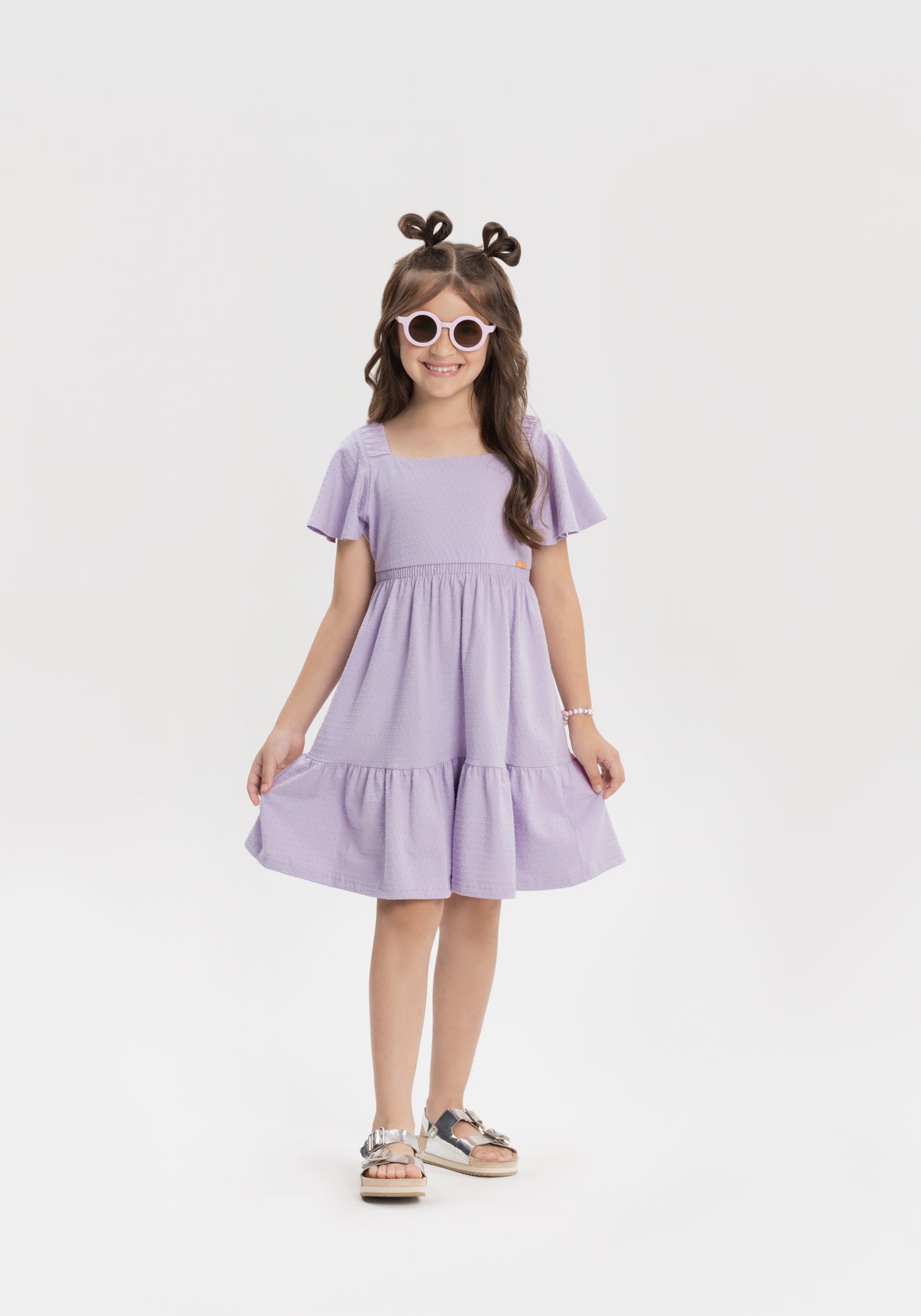 Vestido Infantil Malha Texturizada - Alakazoo