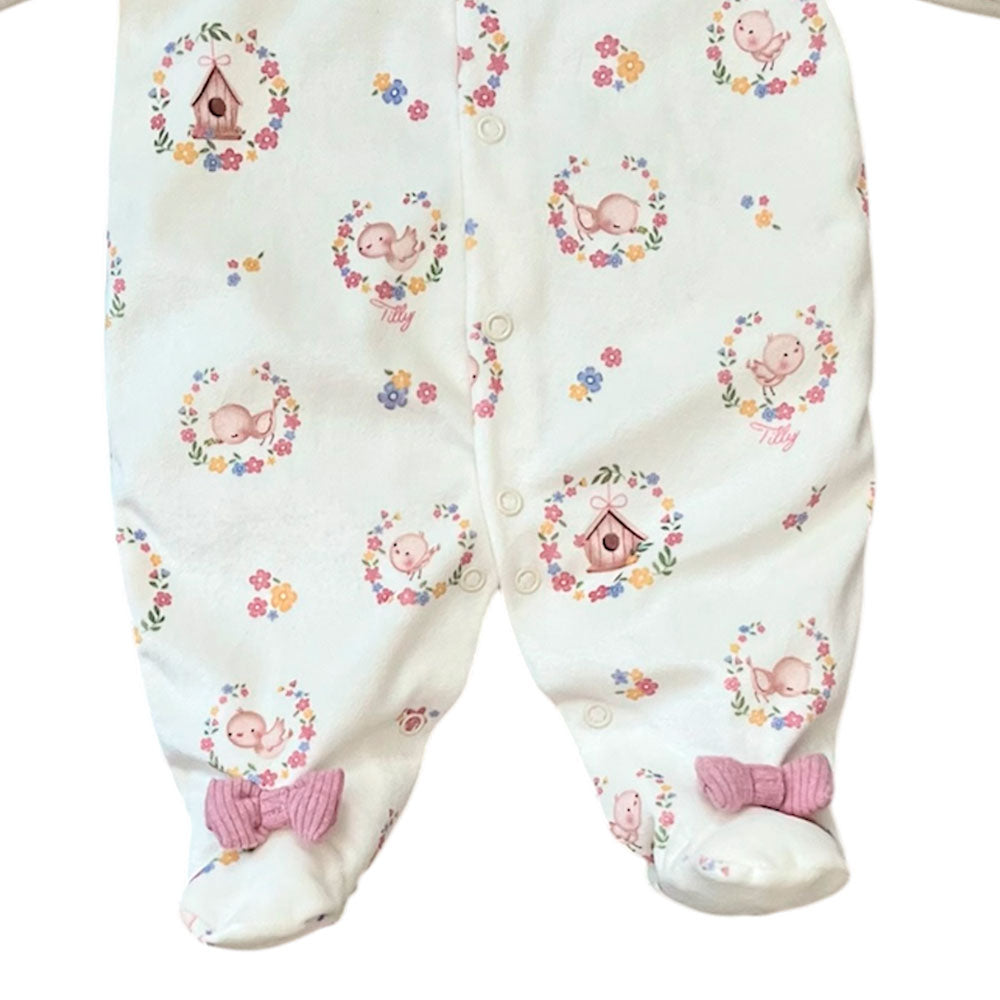 Macacão Bebê Menina Plush Com Gola Passarinha - Tilly Baby