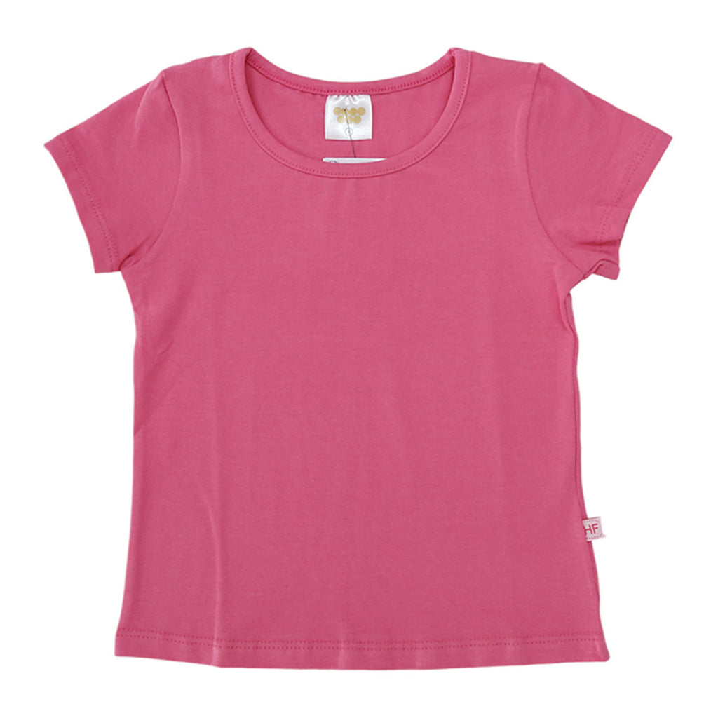 Blusa Infantil Menina Manga Curta Lisa Cotton Pink - Have Fun