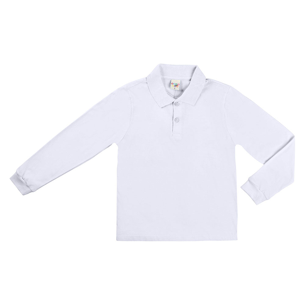 Camisa Polo Infantil Menino Meia Malha Branco - Have Fun