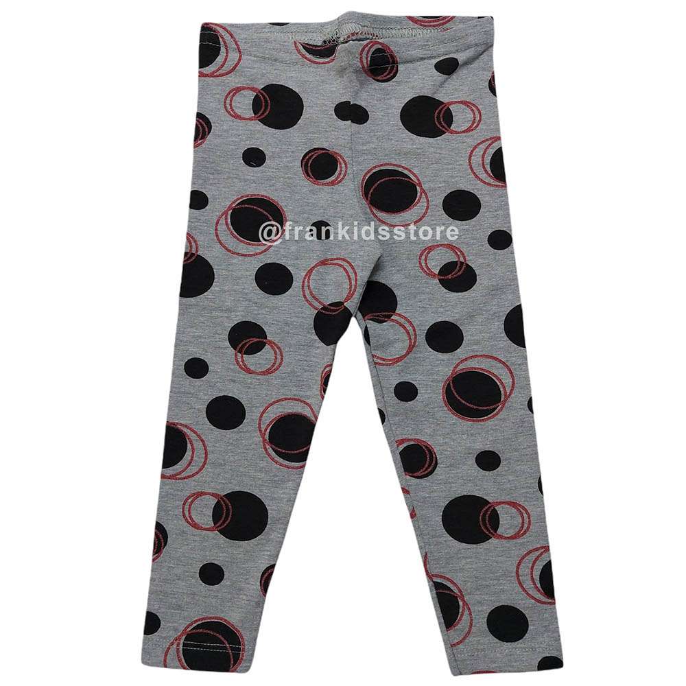 Calça Legging em Cotton Leve Estampada Cinza - Elian