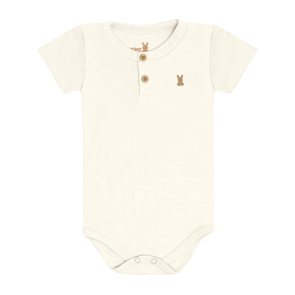 Body Manga Curta Bebê Menino Gola Portuguesa - Kiko Baby