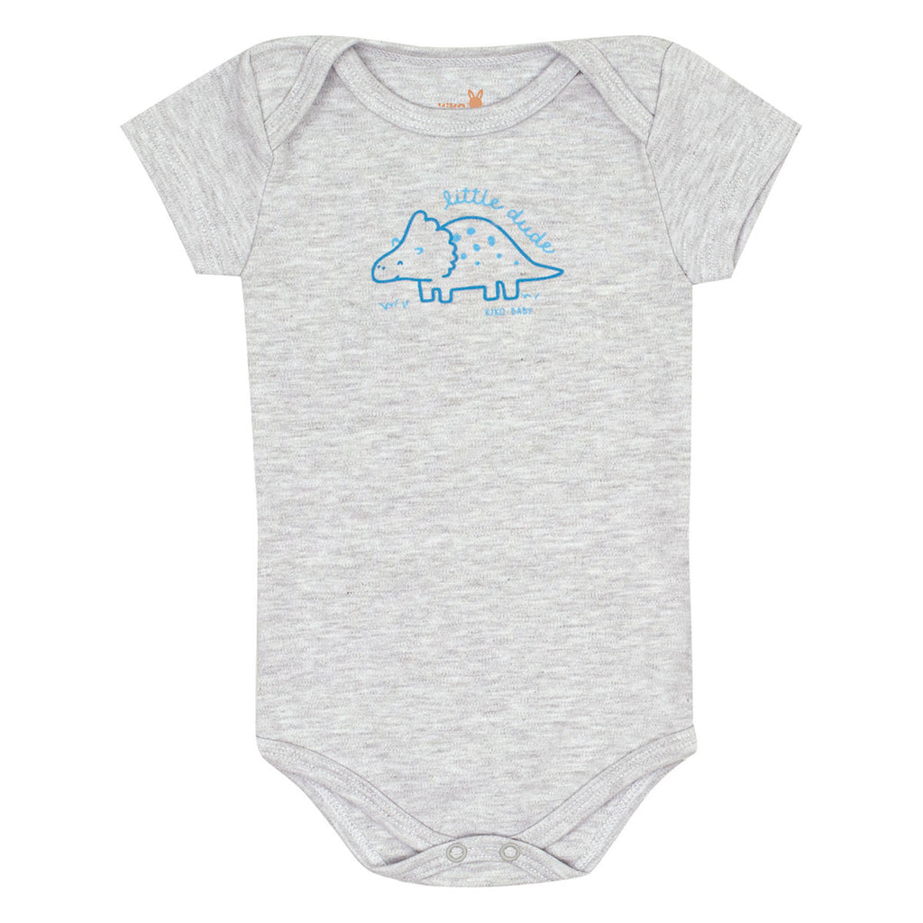 Body Manga Curta Bebê Menino Dino Little Dude - Kiko Baby