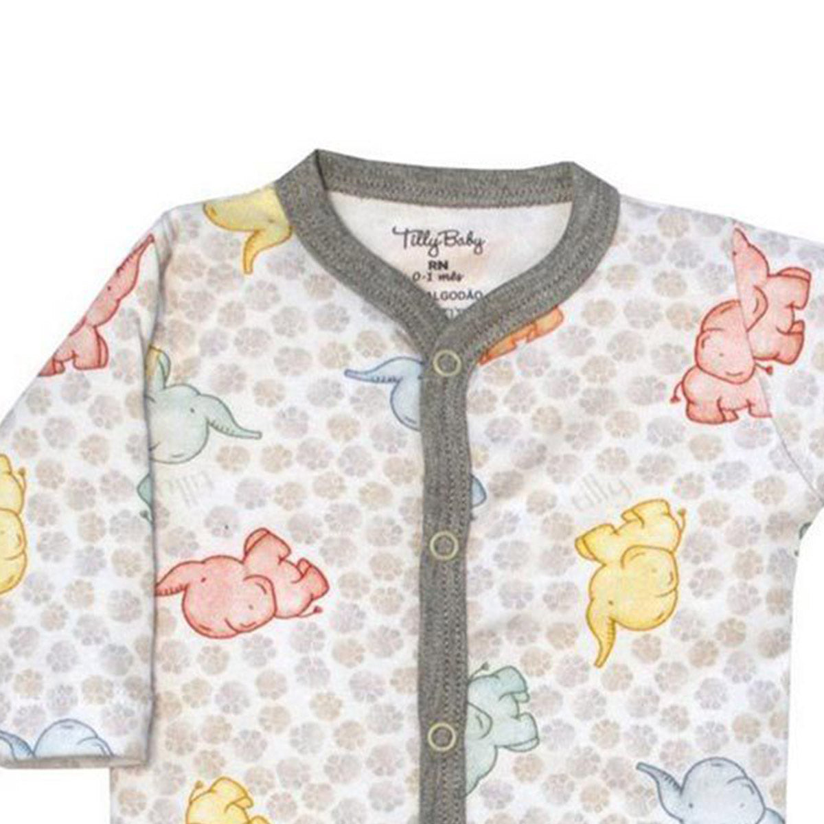 Body Manga Longa Bebê Menino Abertura Frontal - Tilly Baby