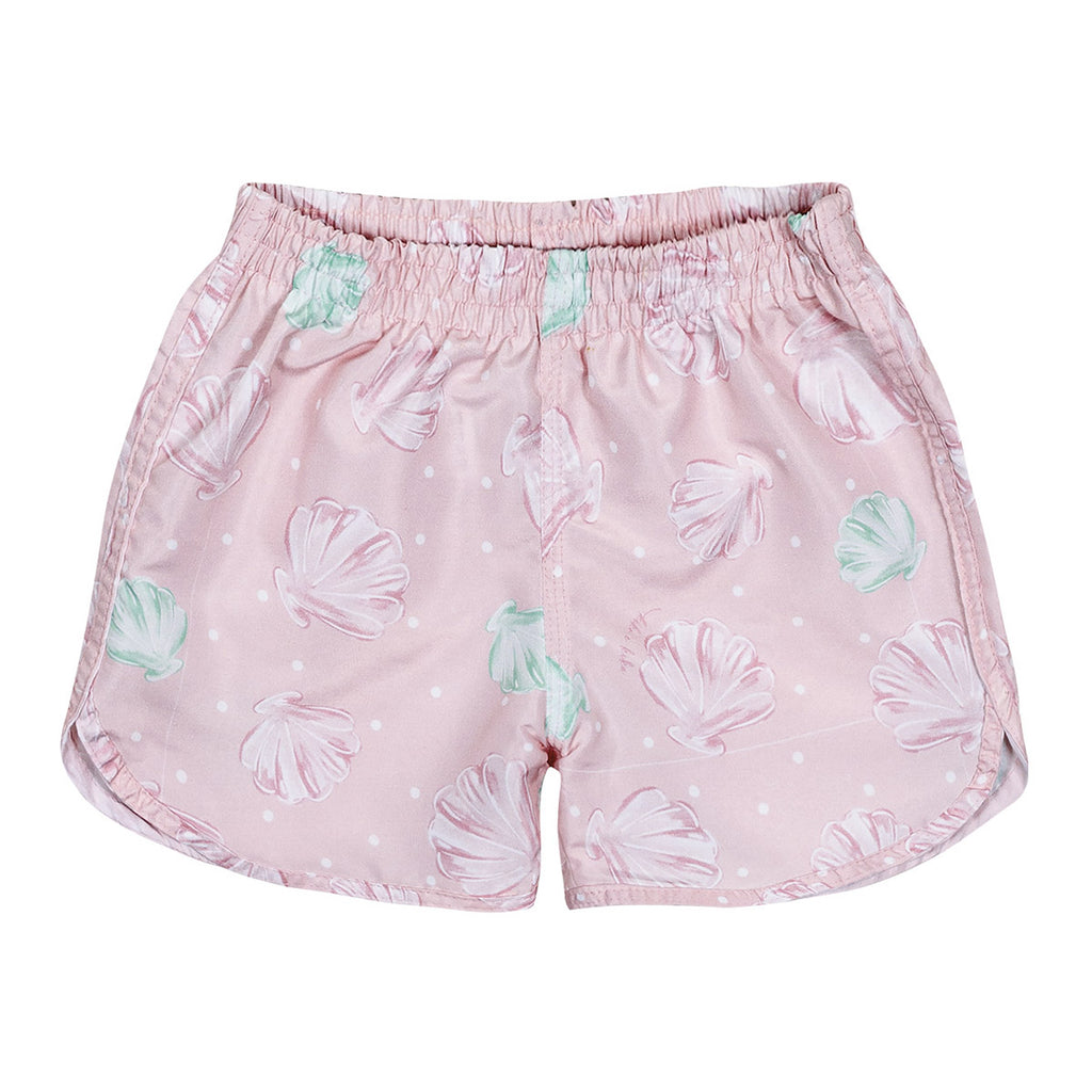 Short Tactel Infantil Menina C/ Proteção UV 50+ Conchas - Kiko e Kika