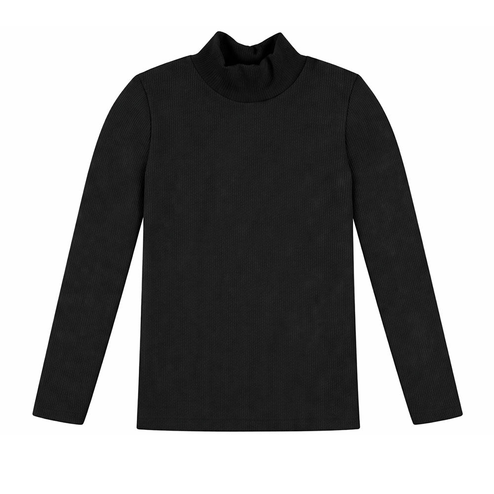 Blusa Gola Alta Canelado Enrugado Preto - Have Fun
