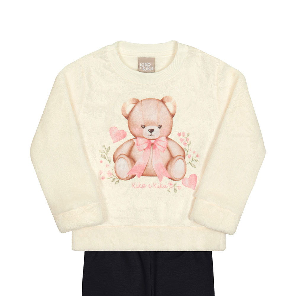 Conjunto Bebê Menina Fleece e Molecotton Peluciado - Kiko e Kika
