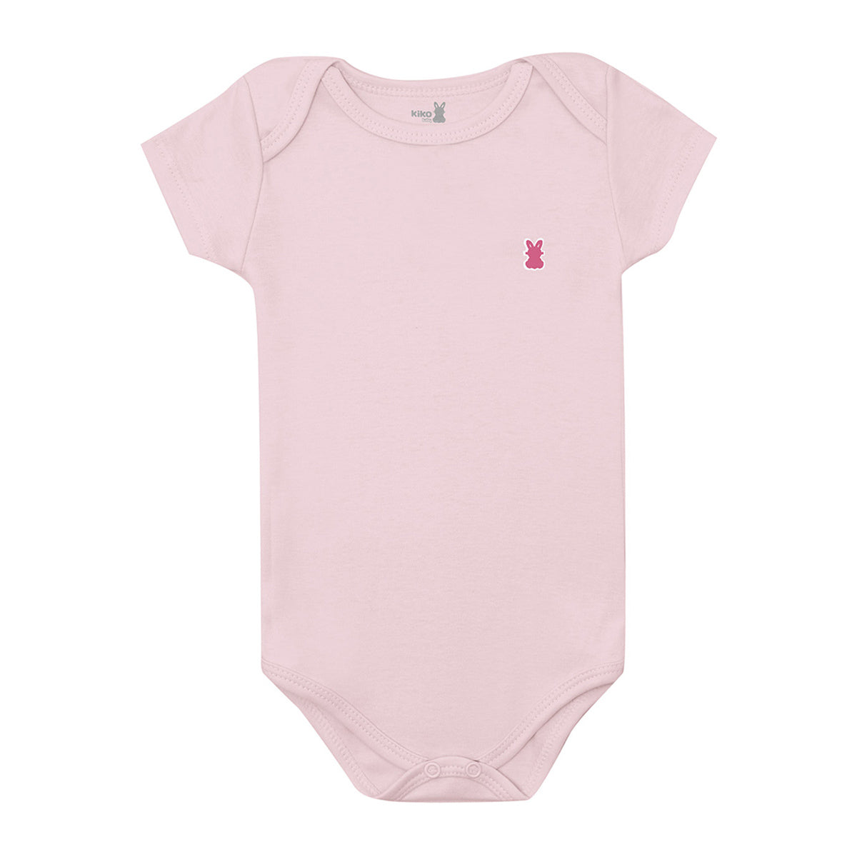 Body Manga Curta Bebê Unissex Liso em Suedine - Kiko Baby