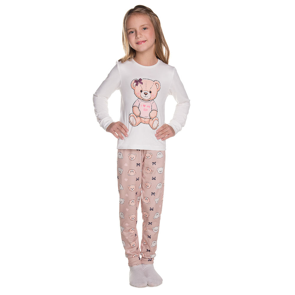 Pijama Infantil Menina Malha Térmica Ursinha - Have Fun