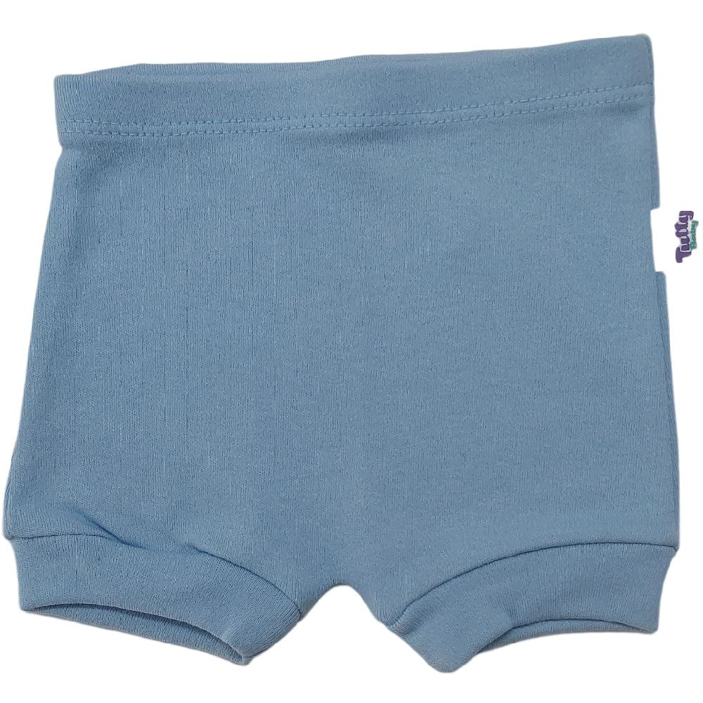 Short Tapa Fralda Liso Azul Bebê