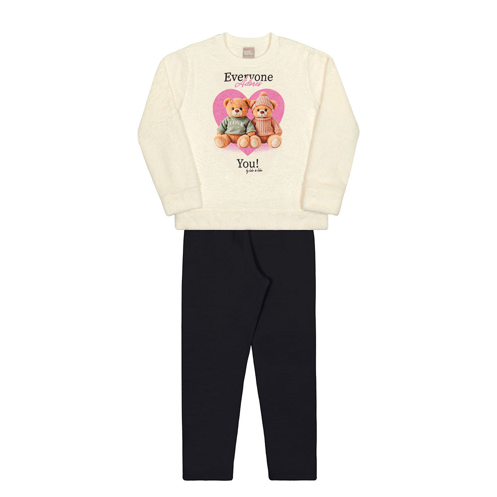 Conjunto Blusão Fleece e Legging Molecotton Peluciado - Kiko e Kika
