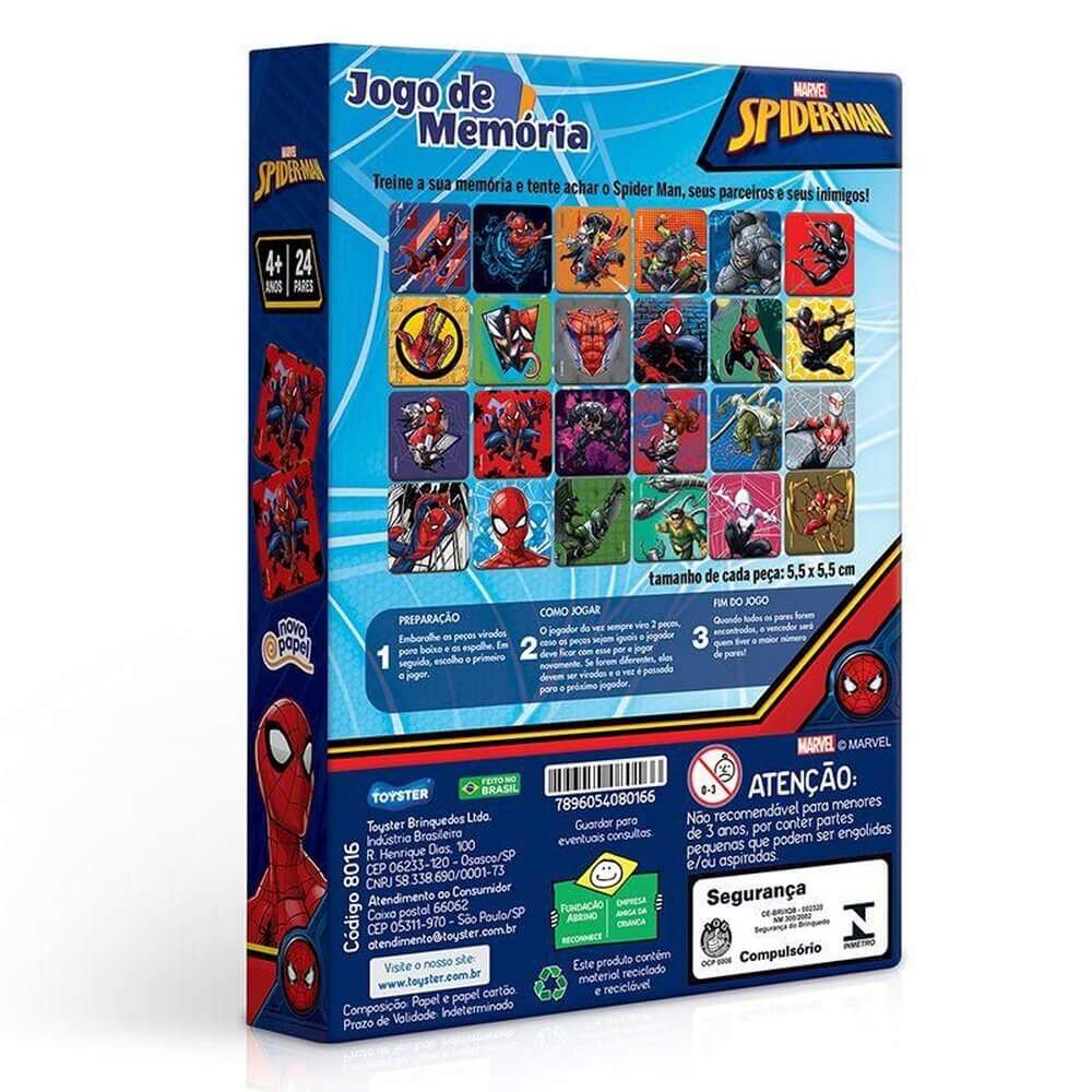 Jogo Da Memória Homem Aranha Marvel 24 Pares - Toyster