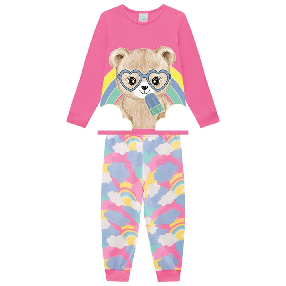 Pijama Infantil Menina Ursinha Nuvens - Kyly