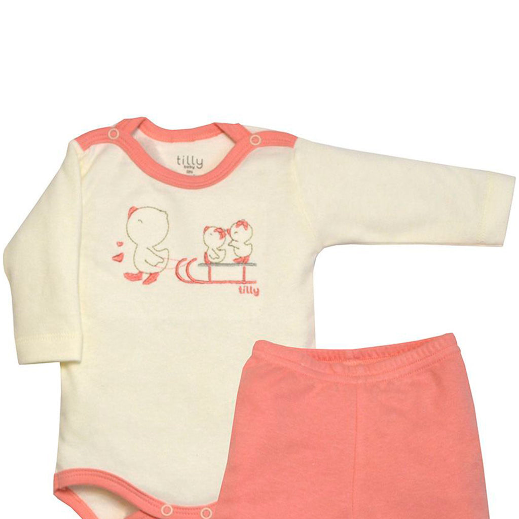 Conjunto Bebê Body e Calça em Suedine Patinhas - Tilly Baby