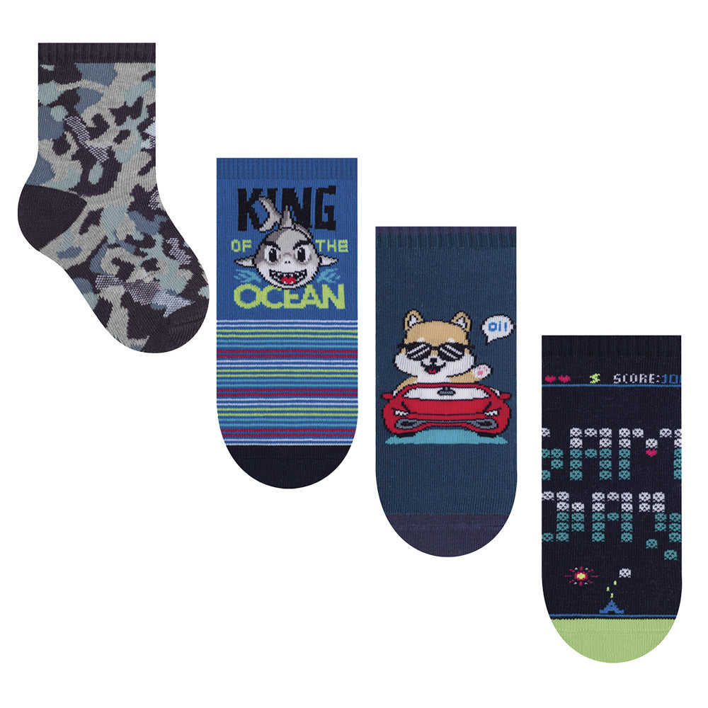 Meia Cano Médio Bebê Menino Estampada - Selene